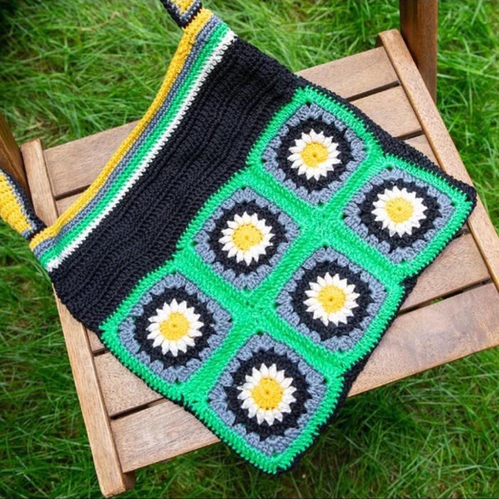 Handmade crochet shoulder bag